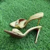 Sexy High Female 12cm Slide Heels Super Women Snake Print Sequined Cloth Large Size Ladies Casual Shoes Summer Slippers 240228 278