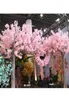 120 Heads Vertical Silk Artificial Cherry Blossom Valentines Day Gift Wedding Decor Cherry Trees Fake Flower Bouquet7987753