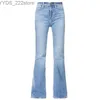 Jeans Jeans FM autunno nuovo stile declino Shanshan la stessa donna da cowboy a gamba larga sottile e grande corno 240304