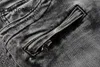 Gri Kot Pen Tasarımcı Sıska Fit Rip Kafatası İnce Bikter Mens Denim Sıkıntı Rapçi Sokak Hip Hop Curvy Curvy Uzun Düz Bacak Streç Delik Yumuşatıcı Bir Sc84