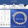 Modna czaszka Naszyjnik Hip Hop Biżuteria MENS 10 mm 925 Sterling Srebrny VVS Moissanite Diamond Iced Out Cuban Link Chain