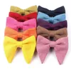 Mannen Fluwelen Vintage Vlinderdas Voor Mannen Vrouwen Smoking Effen Kleur Grote Bowtie Strik Volwassen Heren Strikjes Sjaaldassen Geel Tie1229R