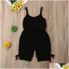 Rompers Children Summer Clothing 16y Toddler Baby Girl Solid Romper Bib Pants Sleeveless Overall Outfits Croped Jumpsuits 230525 Dr Dhrza