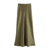 TRAF атласная юбка-миди, женские длинные юбки с высокой талией для женщин, модные осенние повседневные элегантные вечерние женские юбки 240227