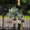 Installation d'alimentation alimentaire Installation en acrylique Trac de fenêtre d'oiseau de compagnie transparent Type de maison de maison