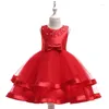 Girl Dresses Hand Made Formal Wedding Dress Baby Flower Kids For Girls Children Clothing Ball Gown Party Princess