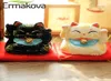 ERMAKOVA Ceramica Lucky Cat Coin Bank Maneki Neko Statua del gatto della fortuna con campana Mony Box Home Shop Decorazione regalo 2012122216210