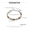 Oregelbunden pärlstav enkel hiphop rostfritt stål tigers ögonarmband för män kvinnor pojkar mode 7.87 tum +5 cm n1493