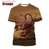 Mannen T-shirts Zomer Nieuwe Animal Scorpion Patroon Heren Gedrukt T-shirt Street Fashion Harajuku Ronde Hals Korte Mouw L240304