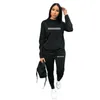 Plus Size Mulheres Tracksuits Outono Inverno Mulheres Carta Imprimir Roupas Mulher Designer Duas Peças Set Senhoras Casual Terno Esportivo Primavera Outono Roupas Esportivas S-5XL