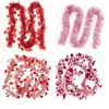 Party Decoration 2M Valentine's Day Love Heat Garlands Pink Red Heart Banner Wedding Happy Valentines Decor for Home Banners