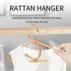 Weihnachtsdekorationen 4 Stück Rattan Kleiderbügel im nordischen Stil Kinderbekleidung Organizer Rack Kinderzimmer Dekor Kleiderbügel für