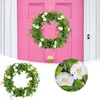 装飾的な花セントパトリックの日フェイクリース2024春の屋外パティオ装飾ドア