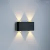 Lámpara de pared 4W LED Decoración del hogar Dormitorio interior Sala de estar Pasillo Pasillo Negro y plata Cepillado Cuadrado LP19