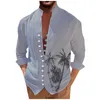 Men's Casual Shirts Oversized Shirt Stylish Skilled Graphic Tee Print Long Sleeve Folding Board Camisas Masculina