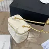 Moda cc próżność luksusowa marka damska mini miażdżący perłowe złote lustro torby pudełko worki kratowe crossbody crosskin klasyczny C Diamond Ball Cosm okpw