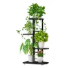 Andra trädgårdsbyggnader 4-Tier Plant Stand Display Shelf Flower Pots Rack Plant Stand Potting Ladder Planterar Stand Tunga förvaringsträdgårdsdekorationer YQ240304