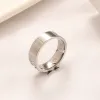 Women Girl Elegant Designer Branded Letter Band Rings 18K Gold Silver Plated Crystal Stainless Steel Love Wedding Jewelry Access Ring Fine Carving Finger Rings