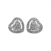 Studörhängen Spring Qiaoer 925 Sterling Silver High Carbon Diamonds Gemstone Love Heart Studs For Women Wedding Party Fine Jewelry