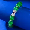 سوار Bangle Bangle Vintage Crown Jade Diamond 100 ٪ حقيقي 925 أساور الزفاف الفضية الاسترليني للنساء هدية مجوهرات المشاركة