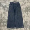 Jeans Jeans Streetwear JNCO Y2K Harajuku Hip Hop Carta Gráficos Retro Azul Baggy Gótico Cintura alta Pantalones de pierna ancha 240304