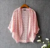 Cardigans Women Lace Shrug Cute Casual VNeck Batwing Sleeve Crocheted Hollow Out Lace Open Cardigan Solid Color Open Stitch Female Shrug