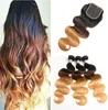 T 1B427 Dark Root Honey Blonde Body Wave Ombre Human Hair Weave 3 Bundles with Lace Closure Brazilian Virgin Hair Extensions9326796