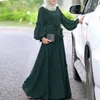 女子イスラム教徒のアバヤドレスソリッドカラー長袖長い長いスカートドレス
