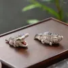 Estatueta de crocodilos gordinhos artesanais, animais de chá, decoração de mesa para animais de estimação, coleção de cerimônia, ornamento de mesa para escritório doméstico