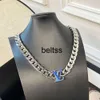 Nieuw trendy merk internet beroemdheid blauwe letter Cubaanse armband ketting modieus en veelzijdig