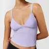 Tanks pour femmes Gaono Femmes Crop Camisole Solide Couleur Col V Été Dos Nu Spaghetti Strap Débardeurs T-shirt sans manches pour Streetwear