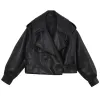 Jacken Jacken für Damen Mode 2023 Neue langärmelige Damen Lederjacke Mäntel