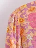 Robes décontractées Boho inspiré Floral imprimé col en V manches bouffantes mini robe viscose femmes plage vacances d'été