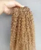 Brazylijska dziewicza Remy Kinky Curly Hair Weft Human Human Extensions Blonde 270 Color 100G Pakietne splaty 4782064