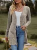 Strickjacken 2023 Herbst Lange Strickjacke Frauen Button Up Kimono Strickjacke Damen V-ausschnitt Gestrickte Pullover Strickjacken Für Frauen