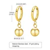 Boucles d'oreilles pendantes Vnox mode 8MM couleur or perles en acier inoxydable goutte pour les femmes Huggie cerceau boucle d'oreille cadeau à ses bijoux