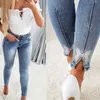 Jeans da donna Donna Denim Vita alta Vintage Streetwear Pantaloni a matita colombiani per ascensori Coda Push Up