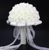 2018 Belle Blanc Ivoire Mariée Demoiselle D'honneur Fleur Bouquet De Mariage Fleur Artificielle Rose Bouquet Cristal Bouquets De Mariée3501938