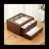 Kits de reparo de relógio caixa de armazenamento multicamadas tipo gaveta armário de cabeceira quarto desktop recipiente cosmético casa preto