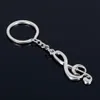 New key chain key ring silver plated musical note keychain for car metal music symbol chains281m