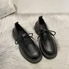 Zapatos de vestir lolita mary janes mujeres encaje hasta cuadrado tacones medios cuero oxford para plataforma verano moda bombas más tamaño zapatos