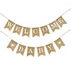 Décoration de fête 1pc Alphabet toile de jute bannière suspendue thème d'été bébé douche fiancée joyeux anniversaire bricolage nom