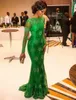 Elegant Emerald Women Applique Wedding Dress Long Sleeves Luxury Evening Dresses Green Lace Mermaid Bridesmaid 240228