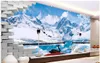 Fresh snow mountain Tianchi 3D TV backdrop mural 3d wallpaper 3d wall papers for tv backdrop6428706