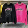 Herrtröjor tröjor herr hoodie unga thug unisex sp5der 55555555 rosa ängel spindel tröja pulloverahtbe0hf9e7w