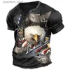 Men's T-Shirts Vintage Henley Shirt V-Neck American 66 Route T Shirt Short Sleeve T Shirt For Men Oversized Tops Tee Shirt Men Punk Streetwear L240304