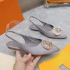 Diseñador Vintage Sandalia plana Compruebe Diapositivas Sandalias Zapatos casuales Sandalias con punta estrecha para mujer Zapato de vestir Sandalias de cristal de moda Tamaño de correa lateral 35-41