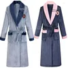 Damen-Nachtwäsche, Übergröße 4XL, Winter-Frauen-Flanell-Robe, verdicktes Korallen-Fleece, Paar-Nachtwäsche, Bademantel-Kleid, lockeres, lässiges Heimkleid