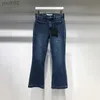 Jeans Femme Femmes Jeans Mère Automne Hiver Taille Haute Double Poche Sauvage Neuf Points 240304