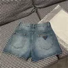 Kvinnors jeans lyxiga denim shorts designer märke byxor hög midja kvinna kort byxa hiphop streetwear jeans 240304